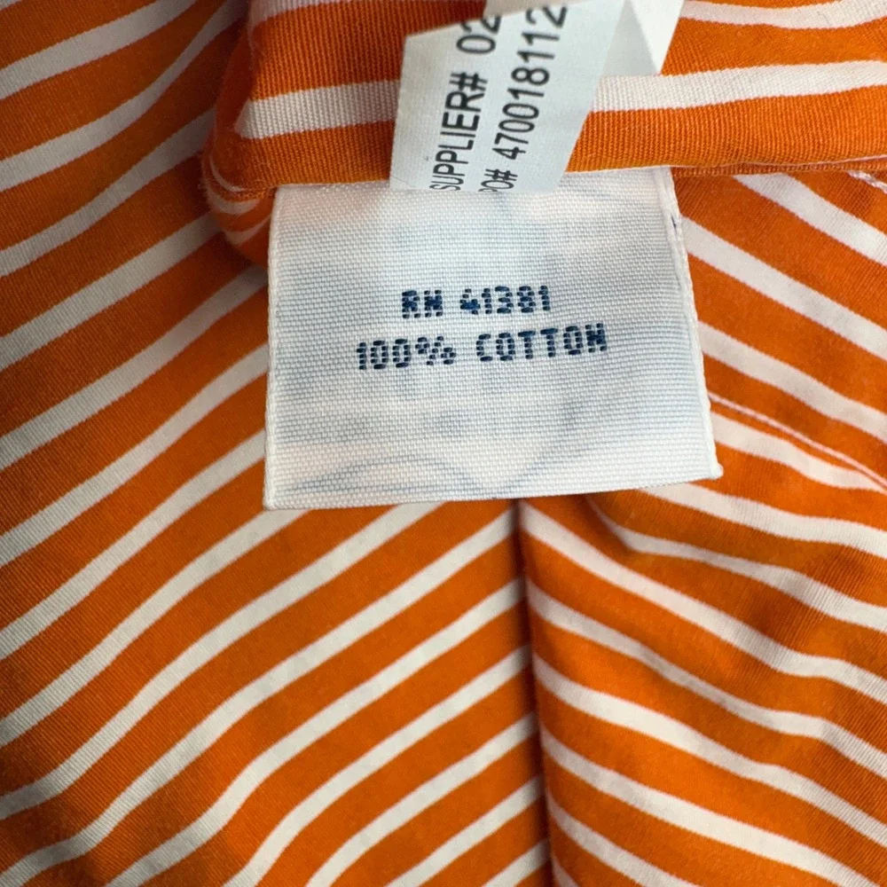 Polo Ralph Lauren Shirt Mens Medium Orange Striped 120s Poplin Button Down